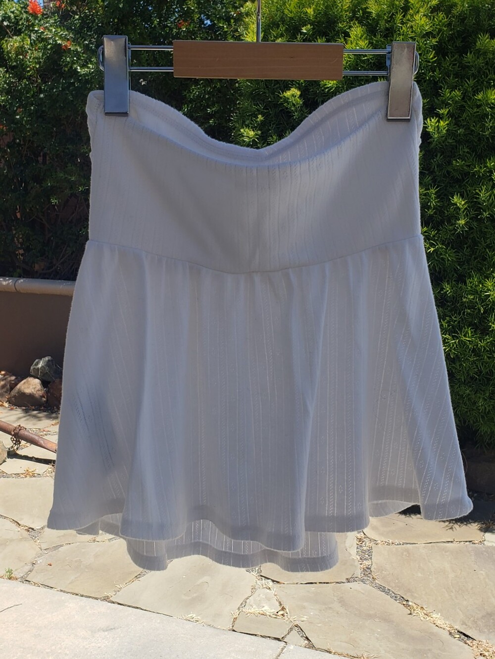 Hollister White Strapless Skater Skirt